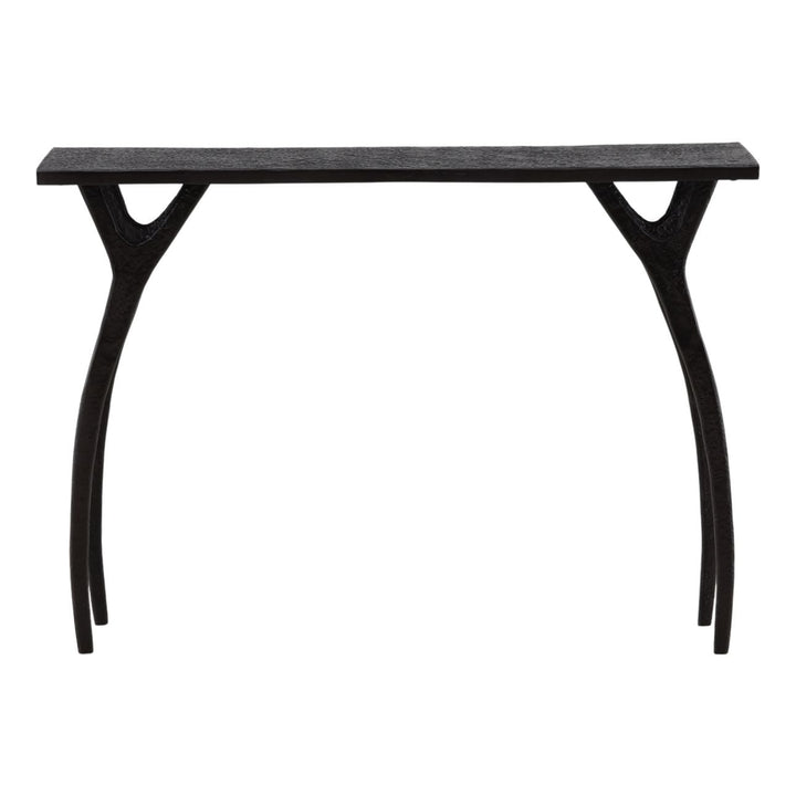 Bastian Aluminum Console Table, front view