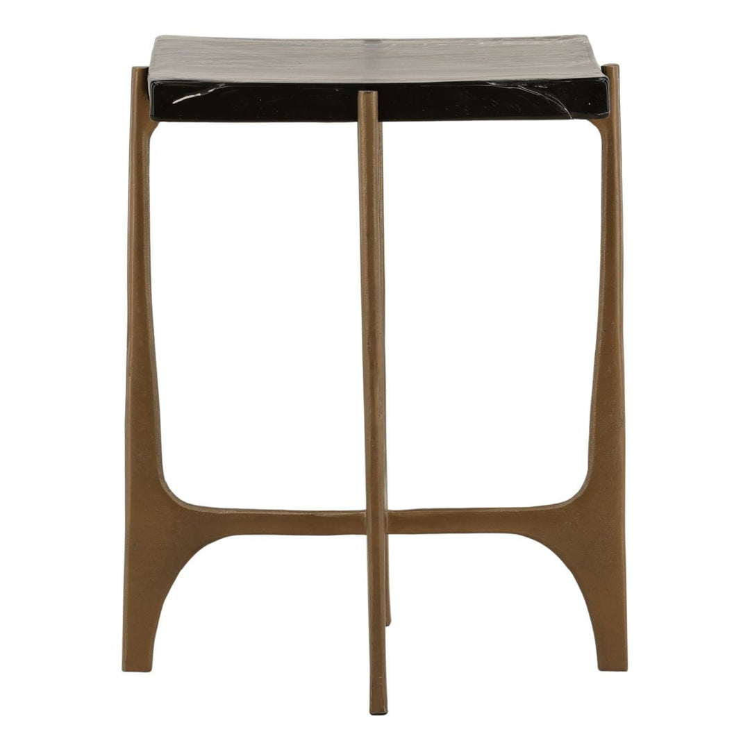 Merek Glass Top Side Table, front view