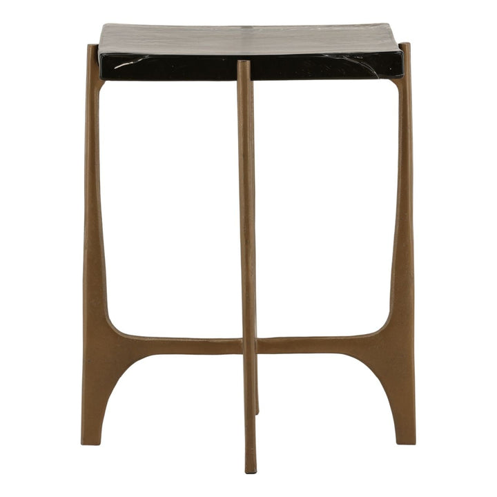 Merek Glass Top Side Table, front view