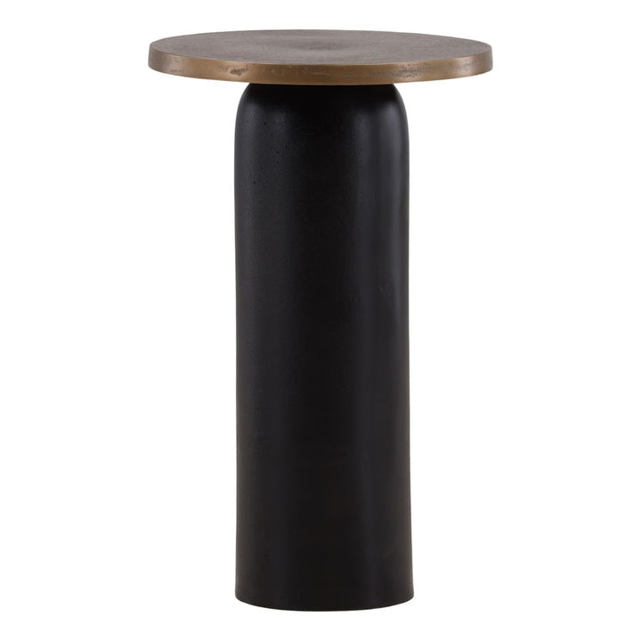 Joren Brass-Finish Side Table, three-quarter studio view
