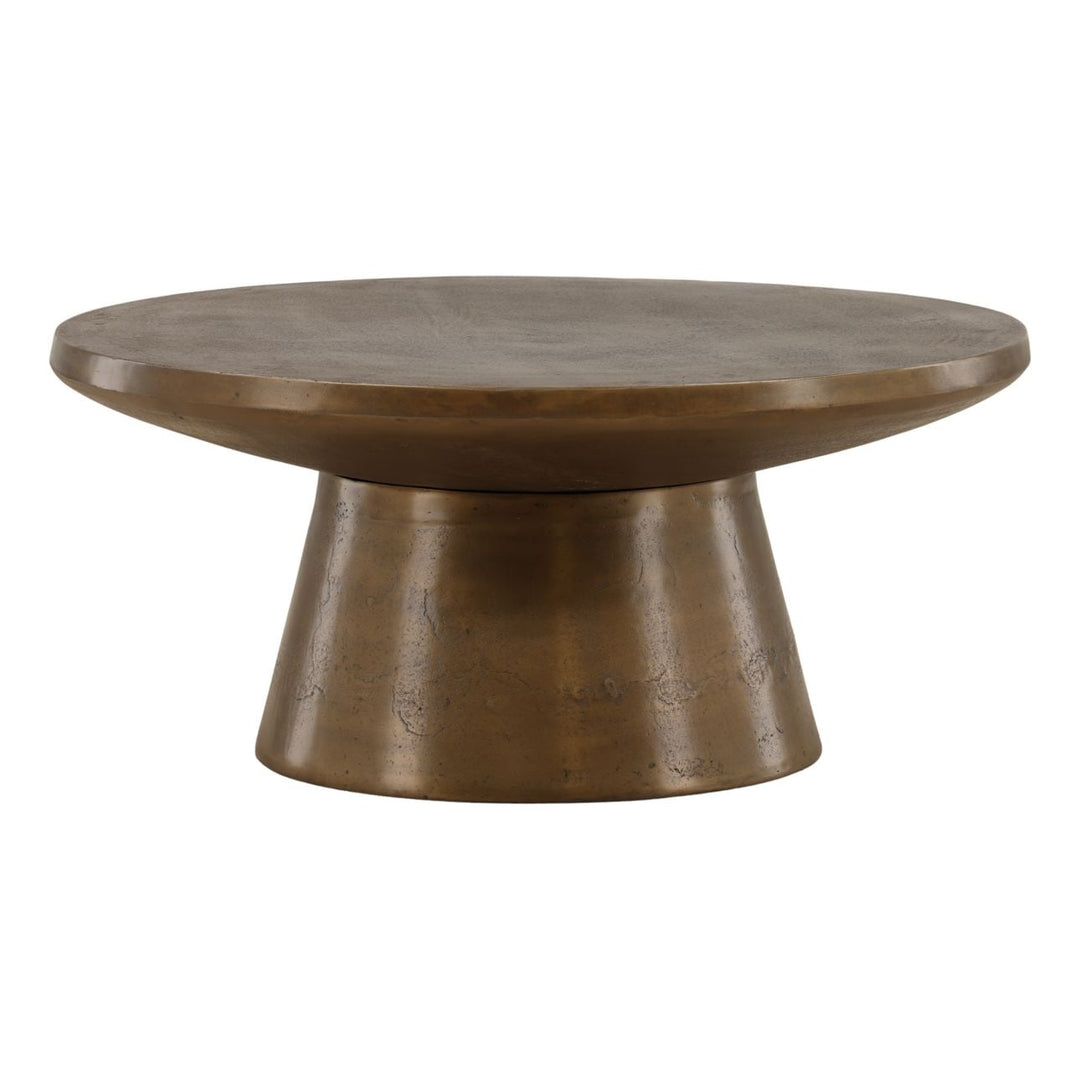Damon Brass-Finish Coffee Table, three-quarter studio view