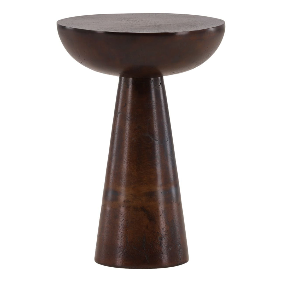 Desta Metal Side Table, Antique Brown · 12.5" W × 18" H, three-quarter studio view
