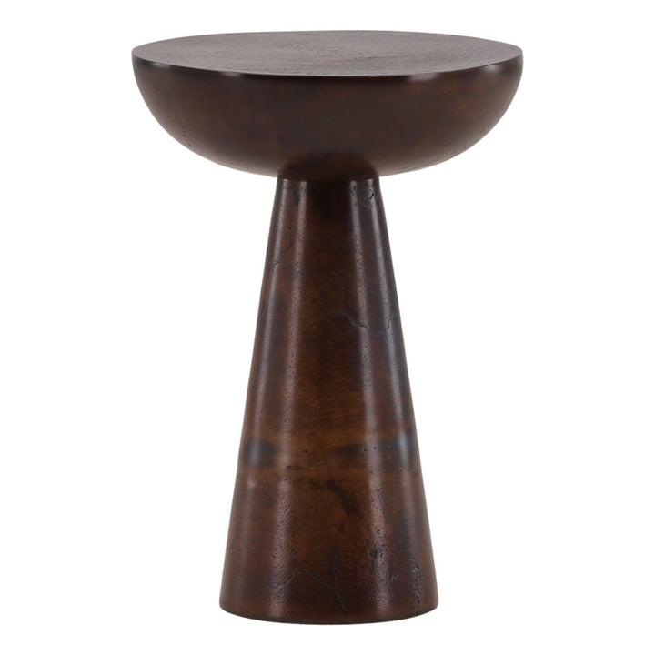Desta Metal Side Table, Antique Brown · 12.5" W × 18" H, three-quarter studio view