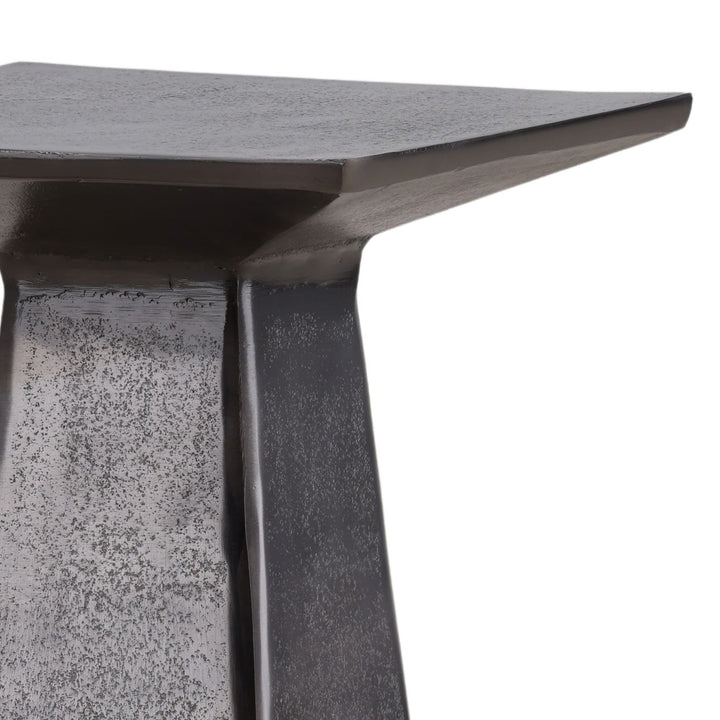 Ames Nickel-Finish Side Table, detail 2 view