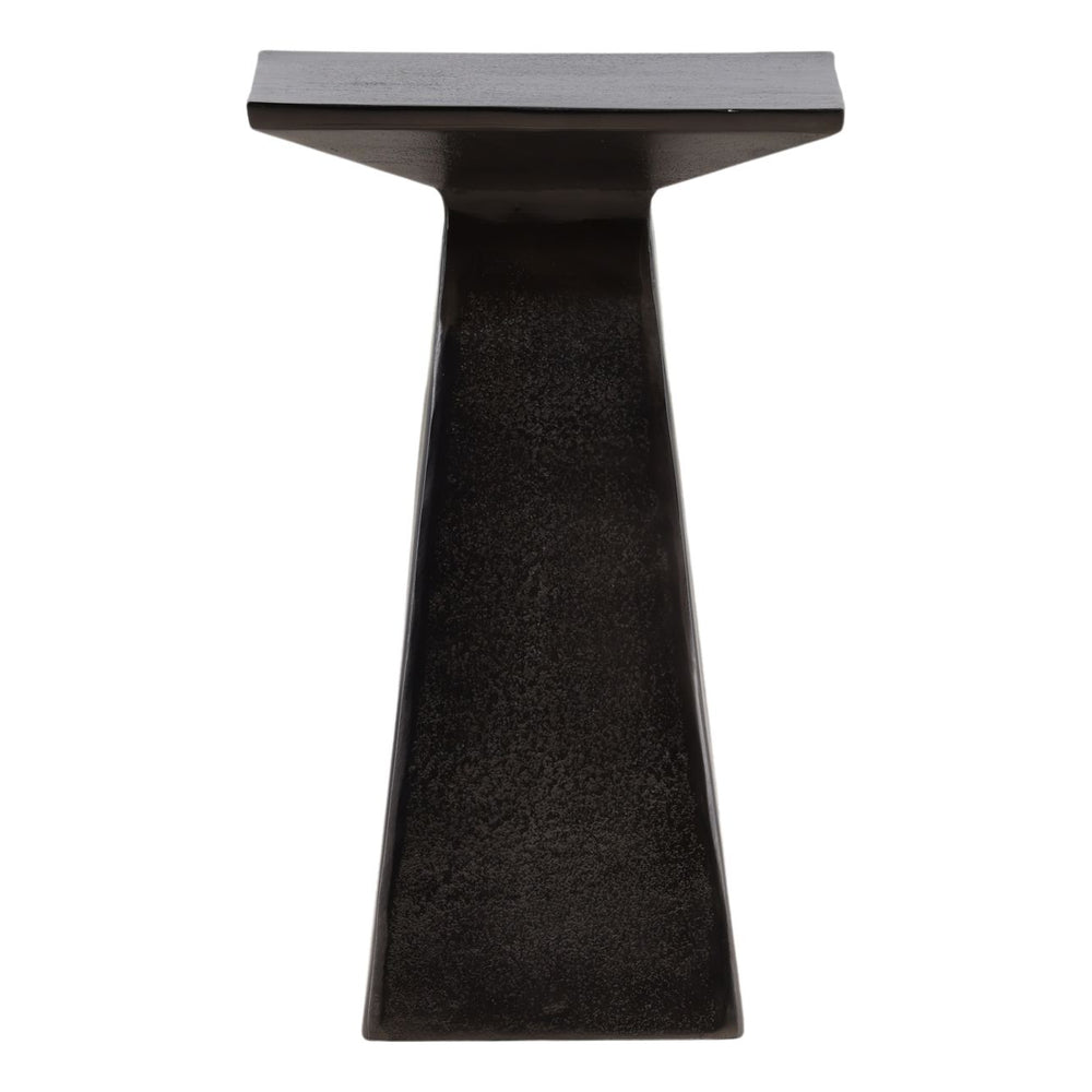 Ames Nickel-Finish Side Table, front view