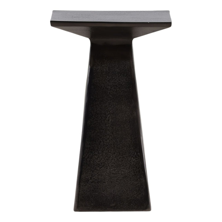 Ames Nickel-Finish Side Table, front view