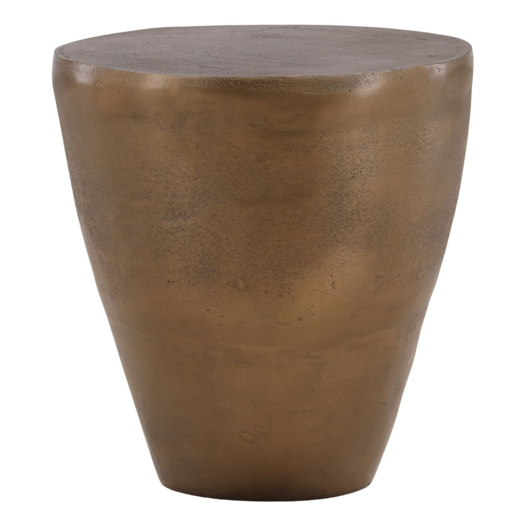 Talin Brass-Finish Side Table, three-quarter studio view