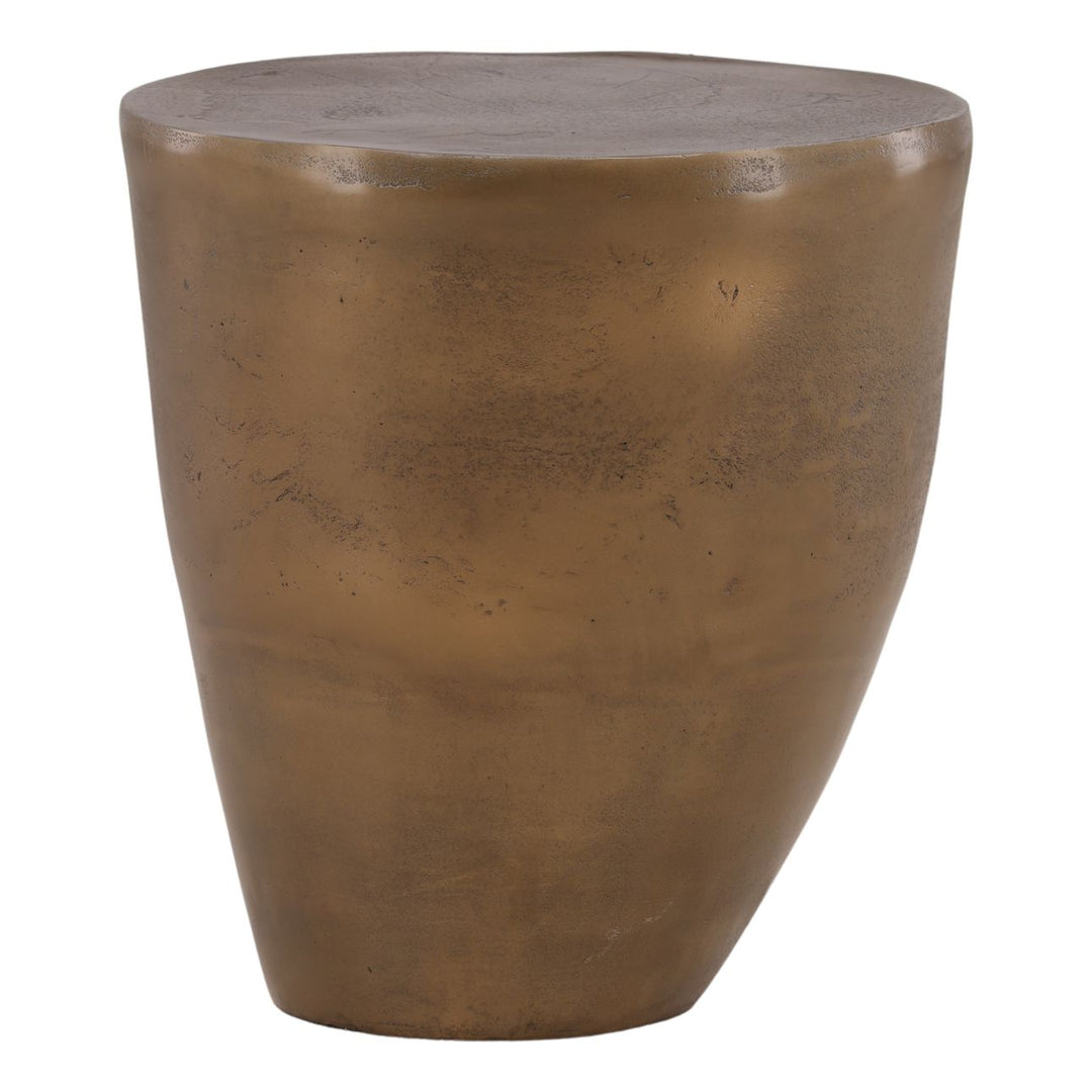 Talin Brass-Finish Side Table, profile view
