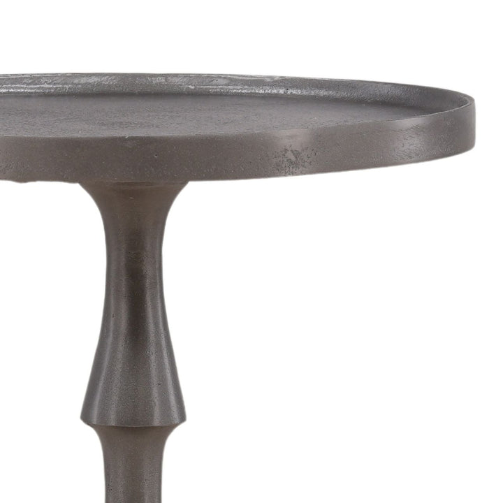 Lune Metal Side Table, Antique Nickel · 13.5" W × 21" H, detail 2 view