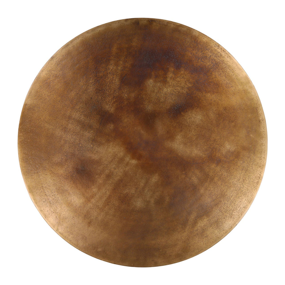 Ansren Dark Brass Aluminum Counter Table, overhead view