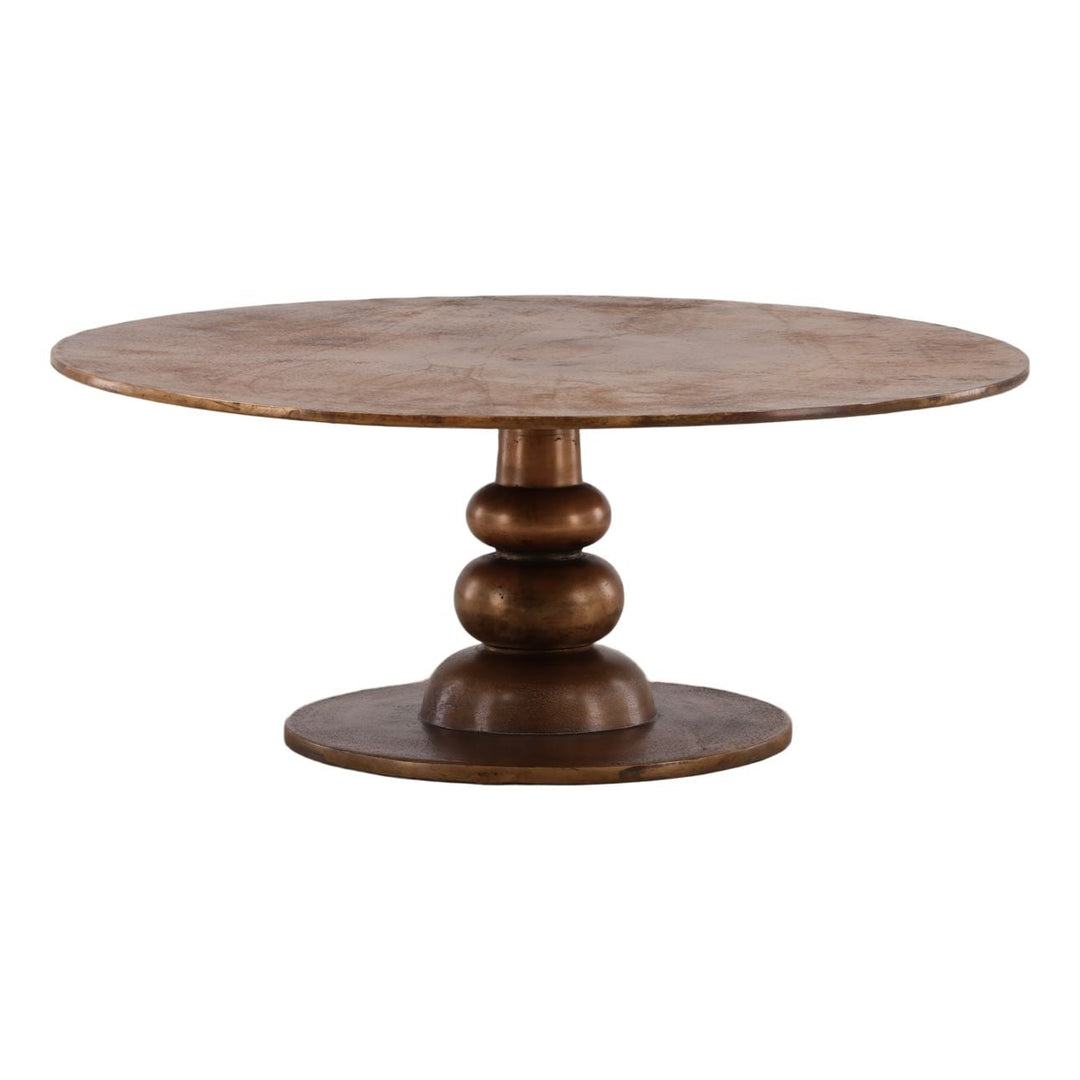 Ansel Brass-Finish Coffee Table, three-quarter studio view
