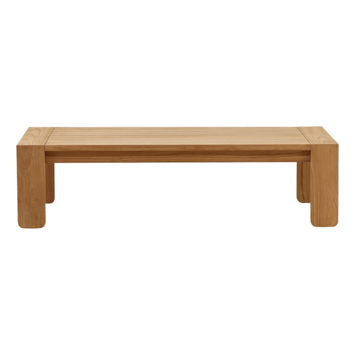 Juniper Teak Outdoor Coffee Table, front view