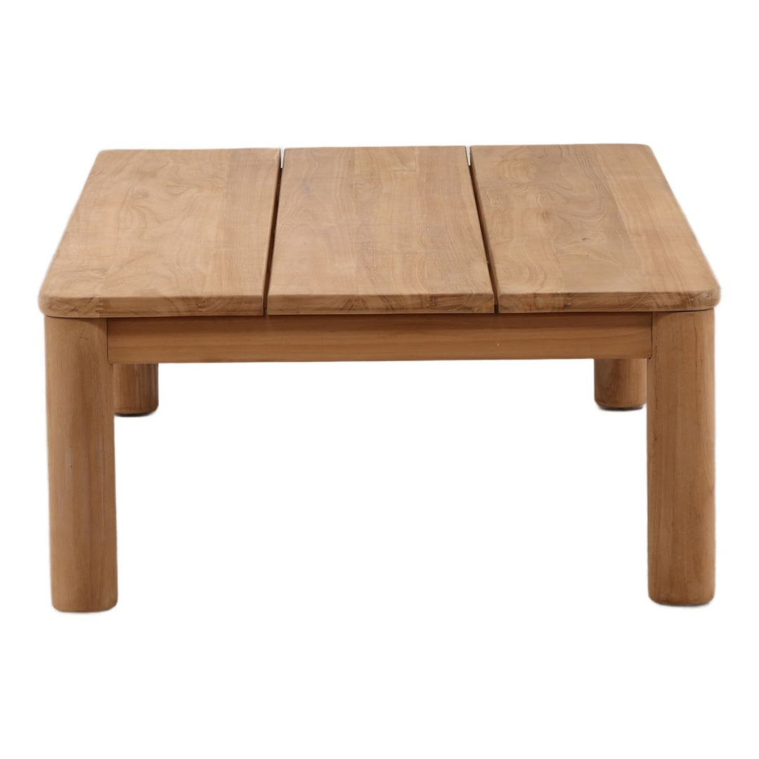 Liora Teak Outdoor Coffee Table, profile view