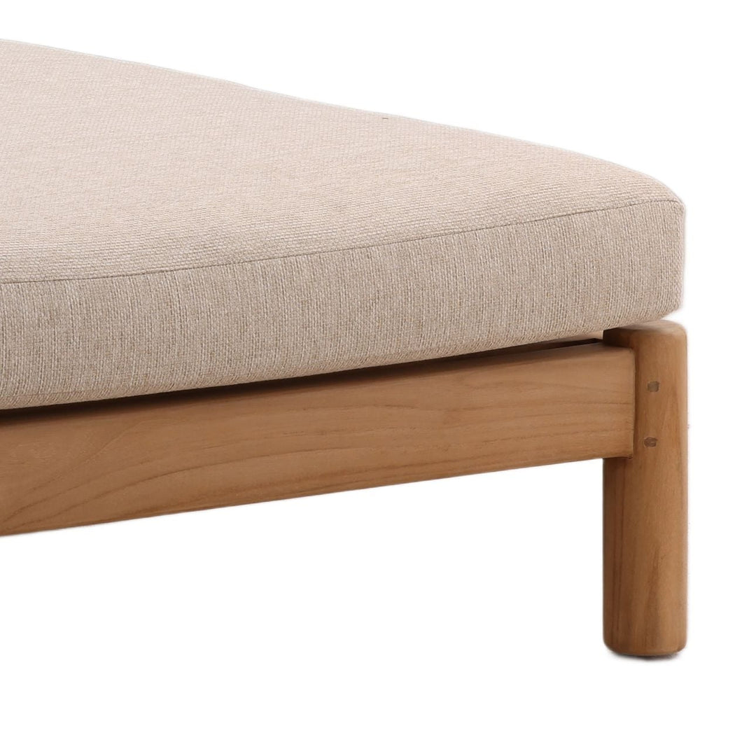 Lisren Sand Teak Outdoor Chaise, detail 2 view