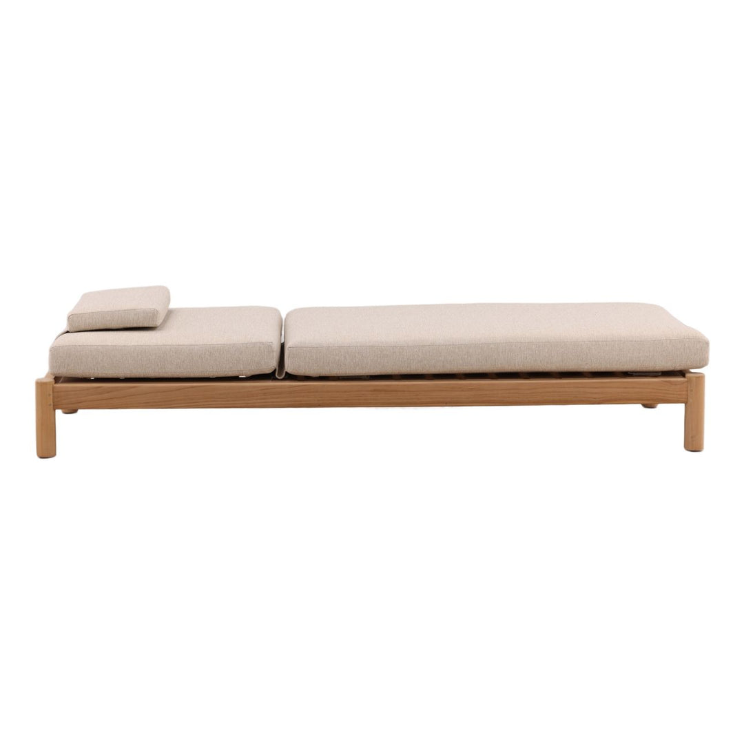 Lisren Sand Teak Outdoor Chaise, alternate configuration view