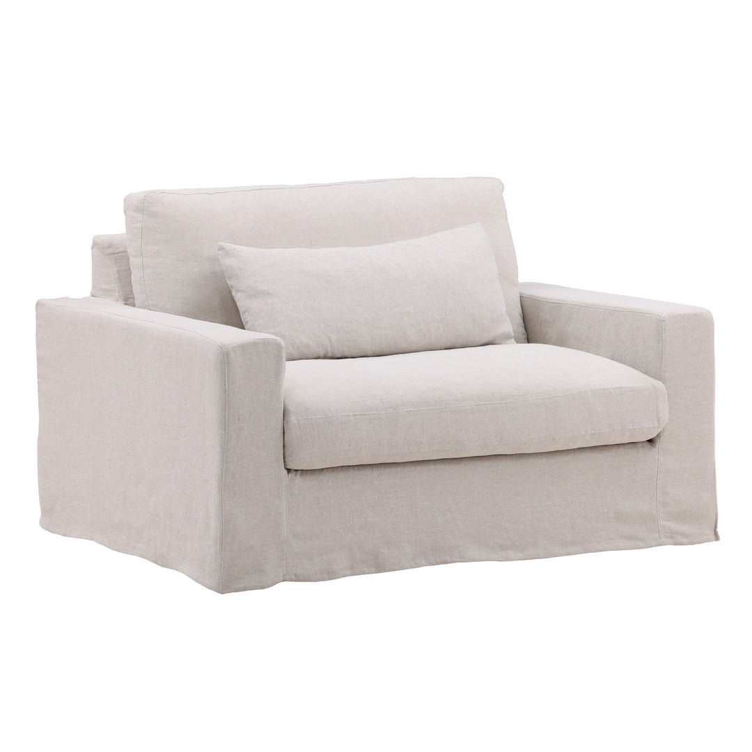 Dixren Slipcovered Chair and a Half, reference configuration front three quarter view