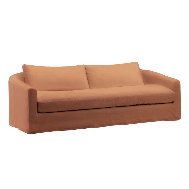 Florren Slipcovered Sofa, Sienna, three-quarter studio view