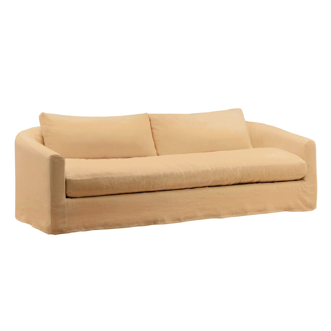 Florren Slipcovered Sofa, Wheat, three-quarter studio view