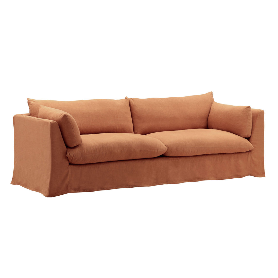 Otren Slipcovered Sofa, Sienna, three-quarter studio view