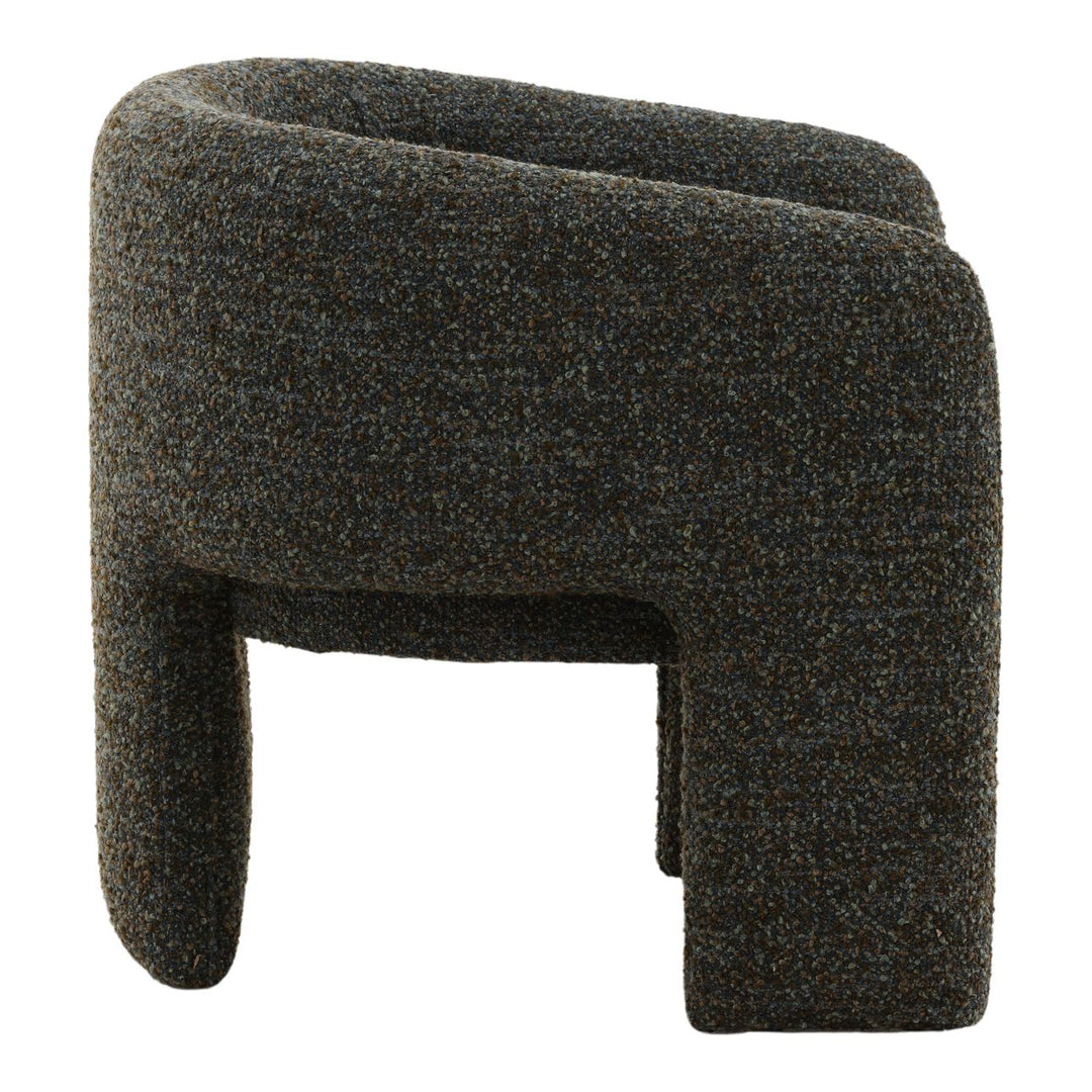 Nalina Cerulean Boucle Lounge Chair, profile view