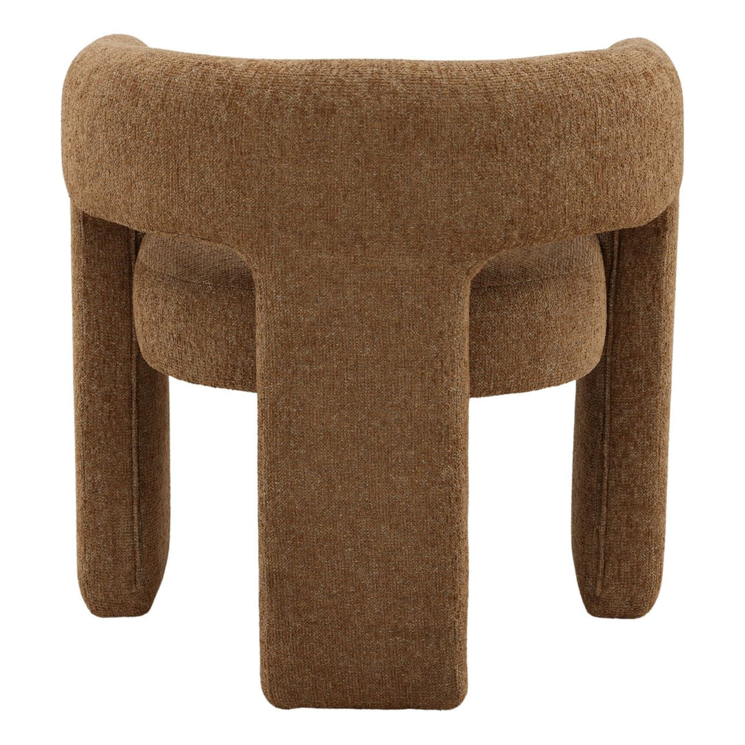 Quinn Chenille Dining Chair, Eva Brown, back view