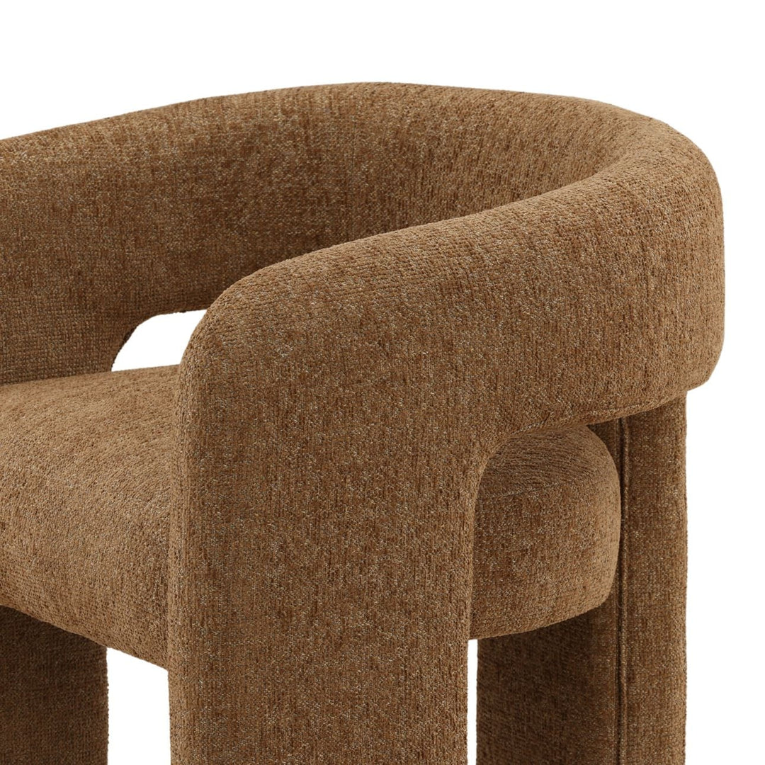 Quinn Chenille Dining Chair, Eva Brown, detail 2 view