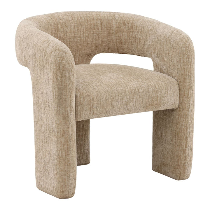 Quinn Chenille Dining Chair, Aura Sand, three-quarter studio view