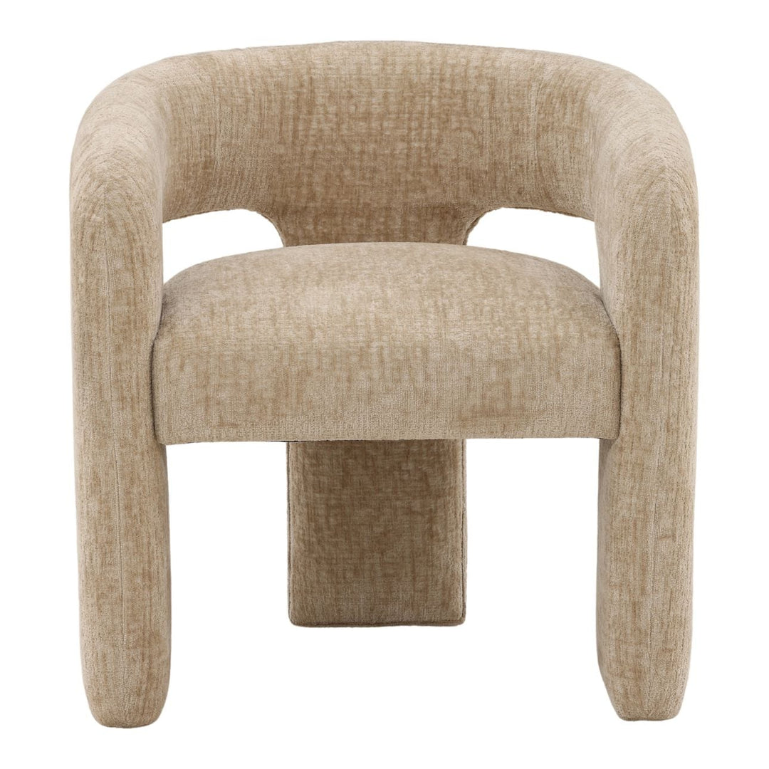 Quinn Chenille Dining Chair, Aura Sand, front view