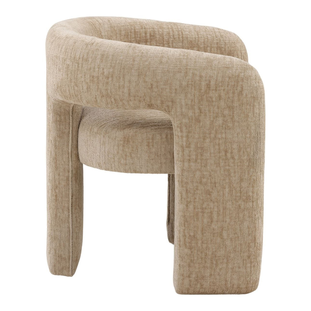 Quinn Chenille Dining Chair, Aura Sand, profile view