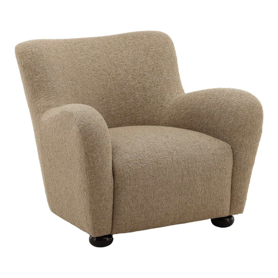 Zulena Textured Upholstery Lounge Chair, Camel, three-quarter studio view