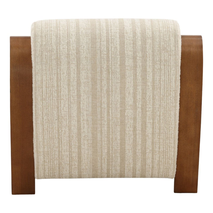 Amara Upholstered Oak Lounge Chair, Cream, back view