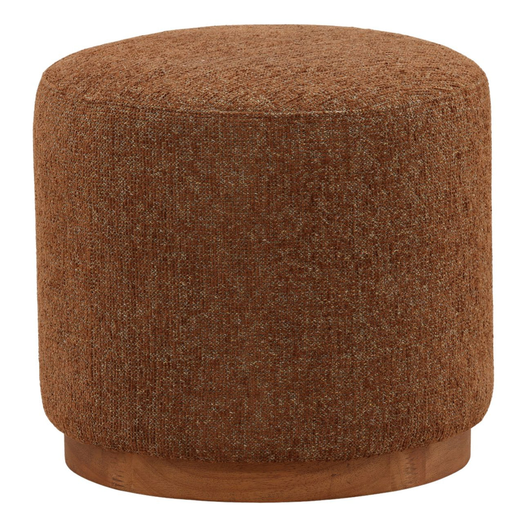 Waylen Upholstered Stool, Rust, three-quarter studio view