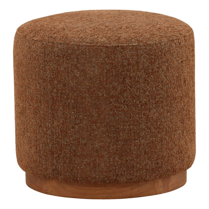 Waylen Upholstered Stool, Rust, three-quarter studio view