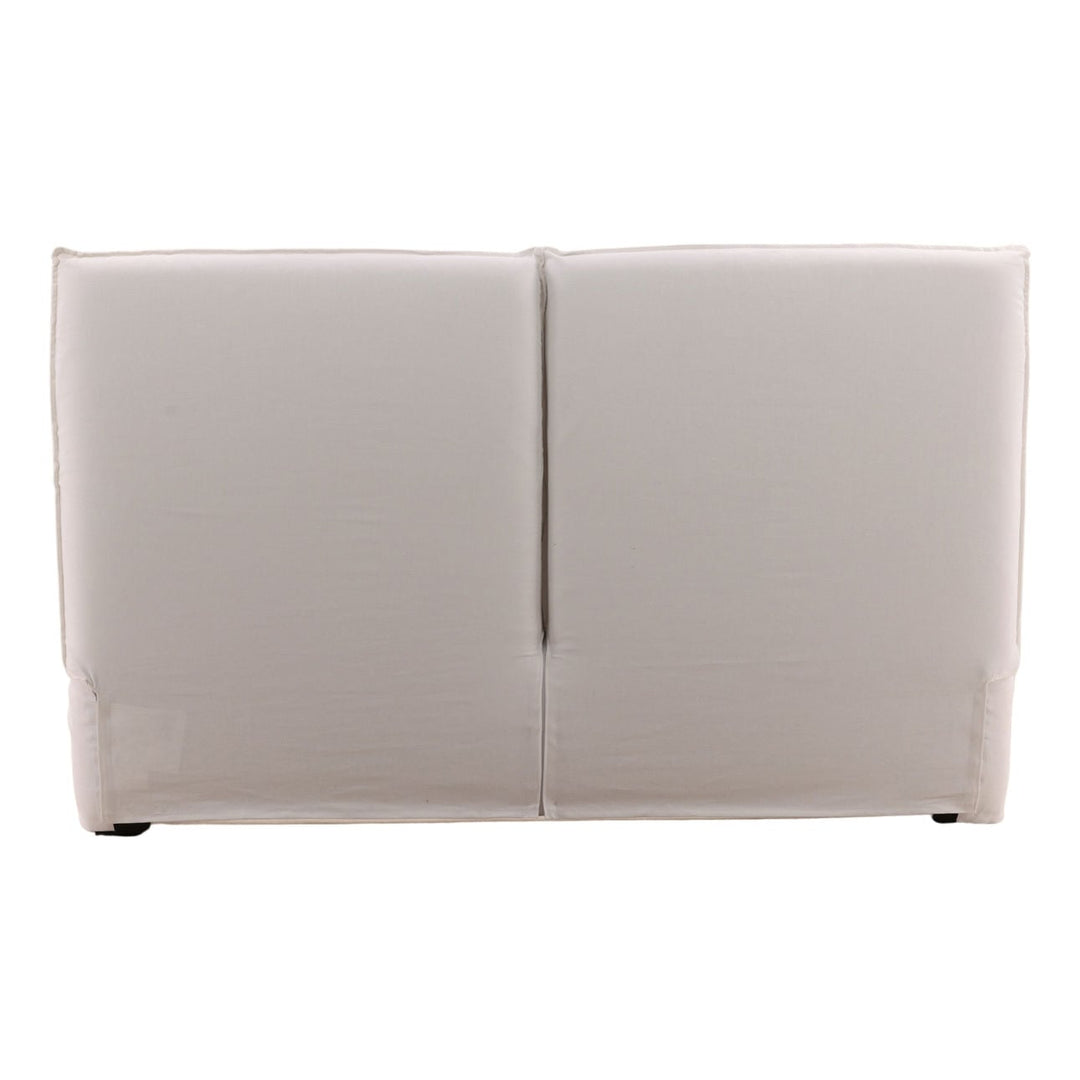 Orion Off-White Linen Bed, Eastern King, back view