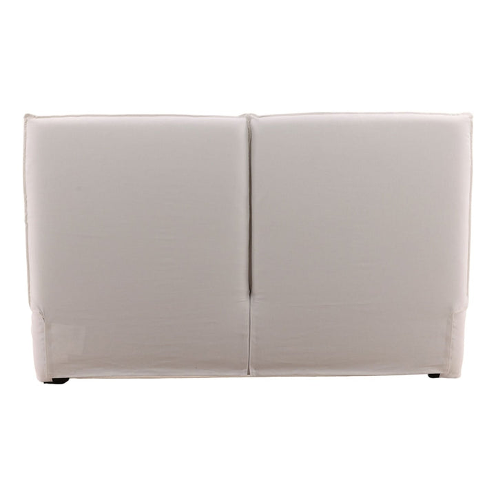 Orion Off-White Linen Bed, Eastern King, back view