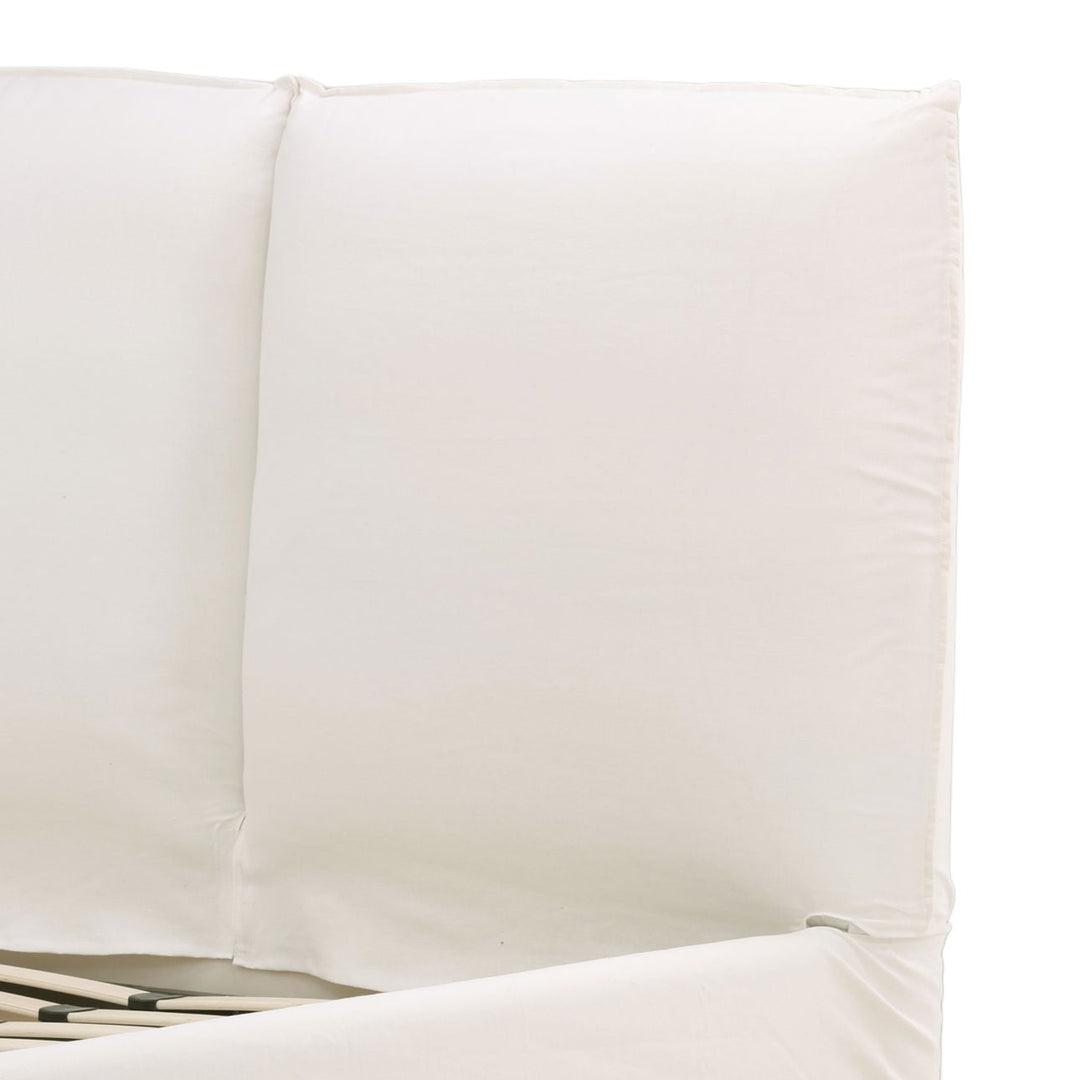 Orion Off-White Linen Bed, Queen, detail 2 view
