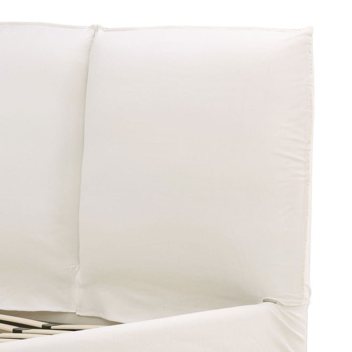 Orion Off-White Linen Bed, Queen, detail 2 view