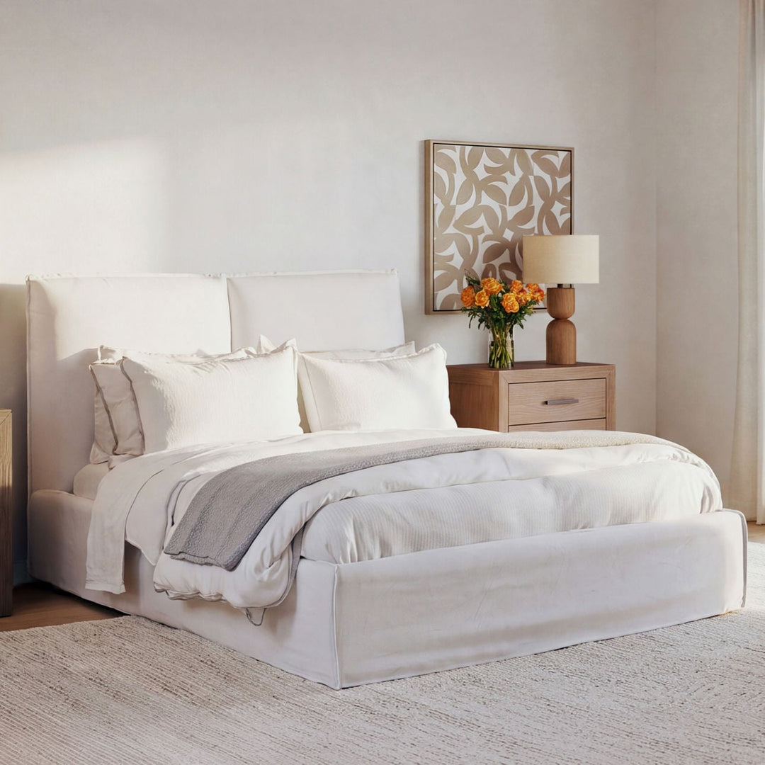 Orion Off-White Linen Bed, Queen, alternate lifestyle view 3