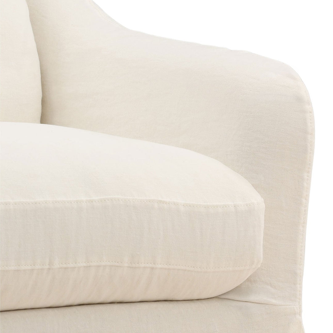 Amelle Linen Swivel Chair, Off White, detail 2 view