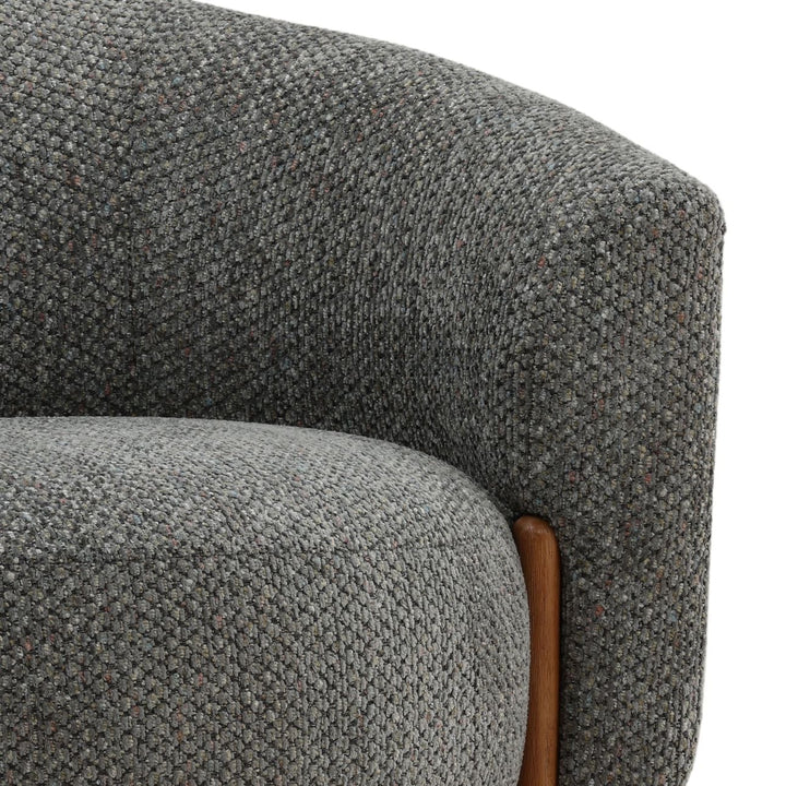 Lathen Patterned Upholstery Lounge Chair, Blue, detail 2 view