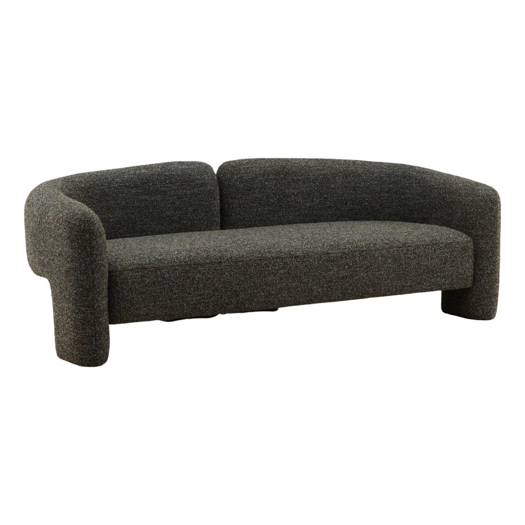 Rusren Cerulean Boucle Sofa, three-quarter studio view