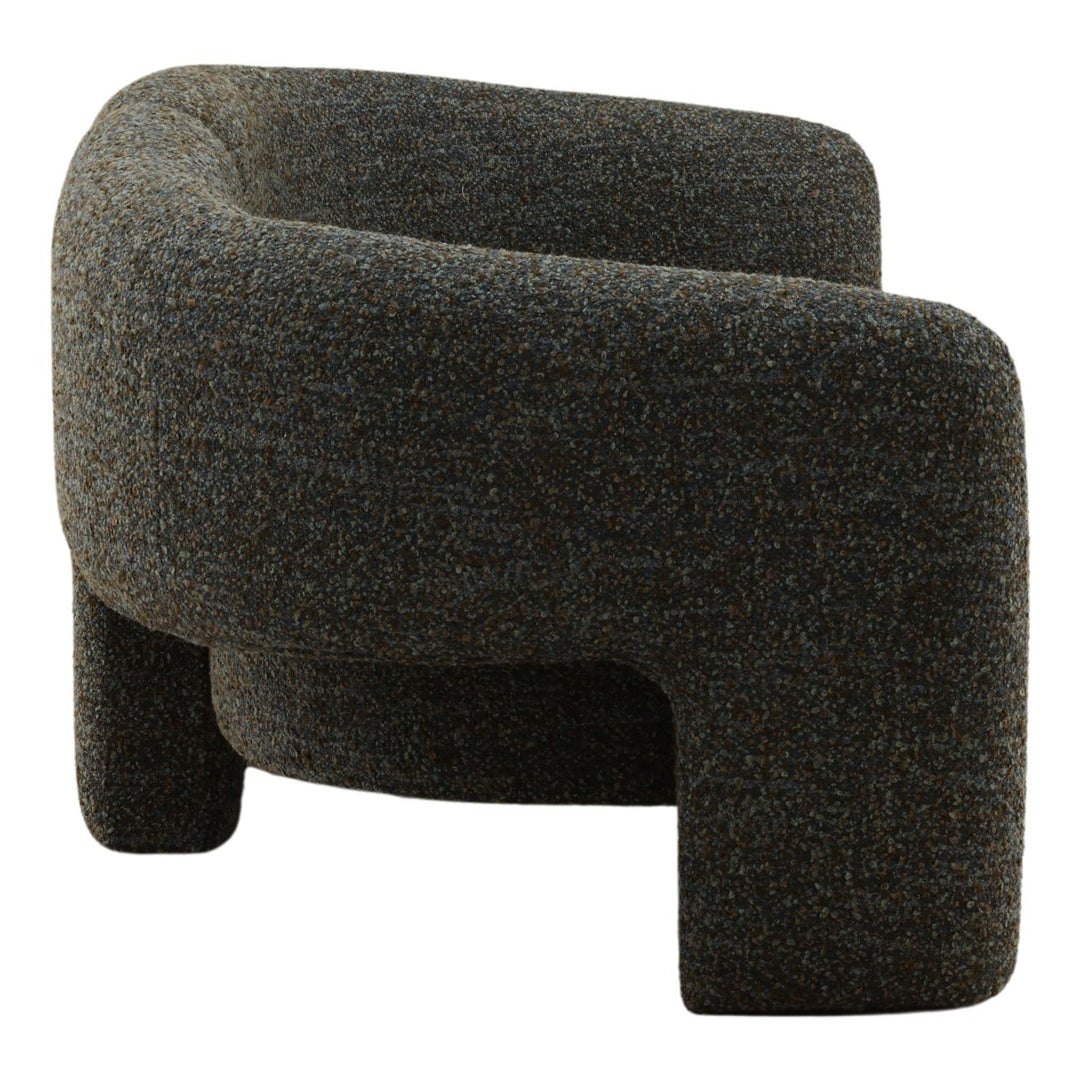 Rusren Cerulean Boucle Sofa, profile view