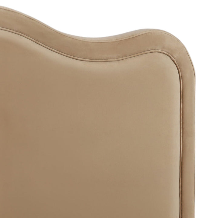 Sienna Camel Velvet Bed, detail 2 view