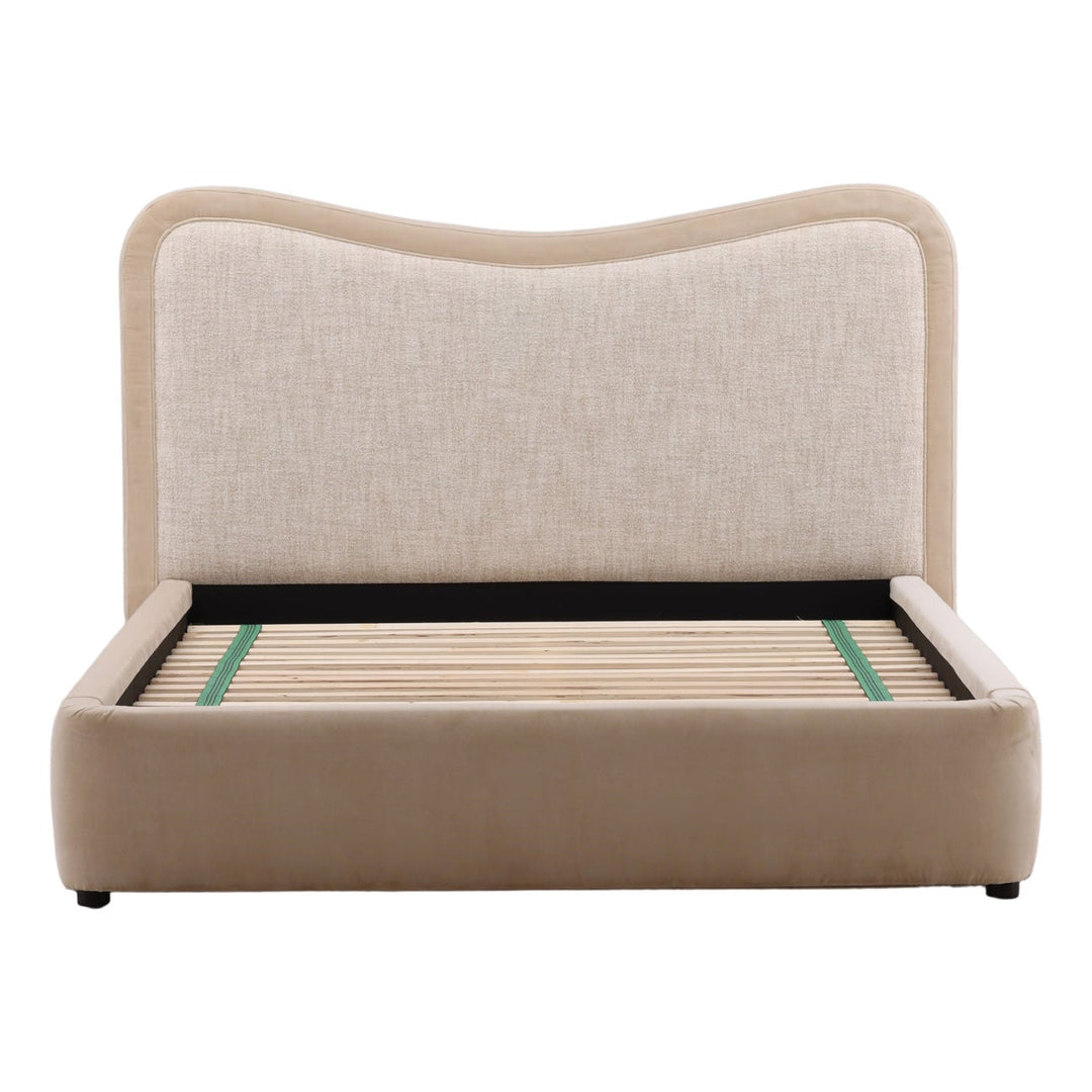Monroe Velvet and Boucle Bed, front view