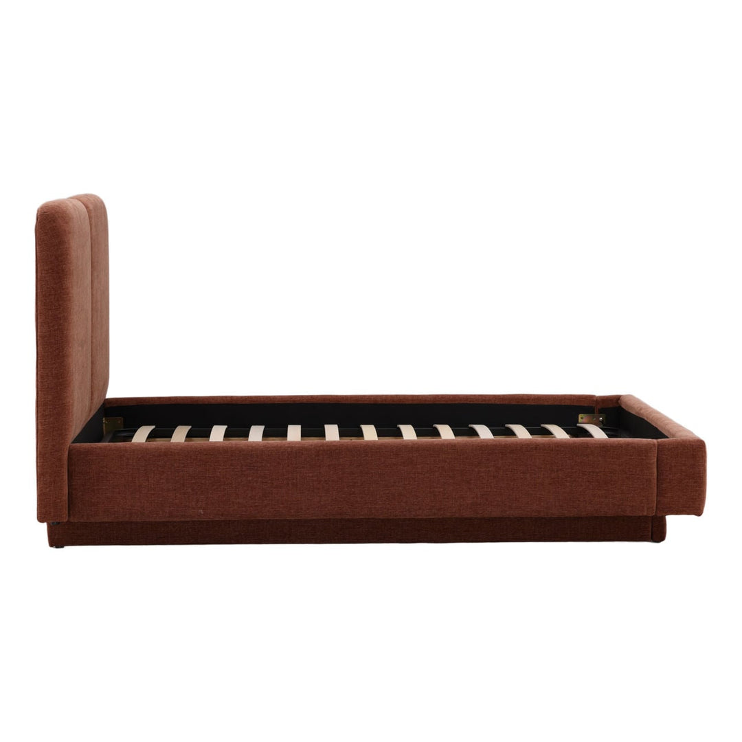 Briar Rust Upholstered Bed, profile view
