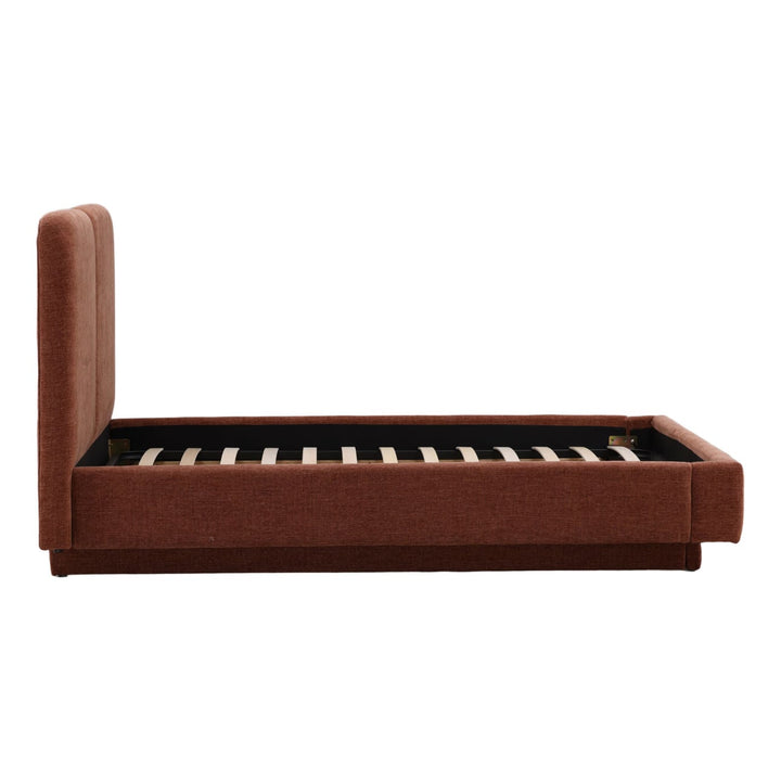 Briar Rust Upholstered Bed, profile view
