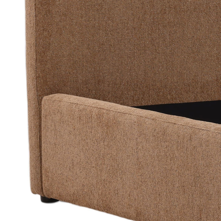 Galen Brown Chenille Bed, detail 2 view