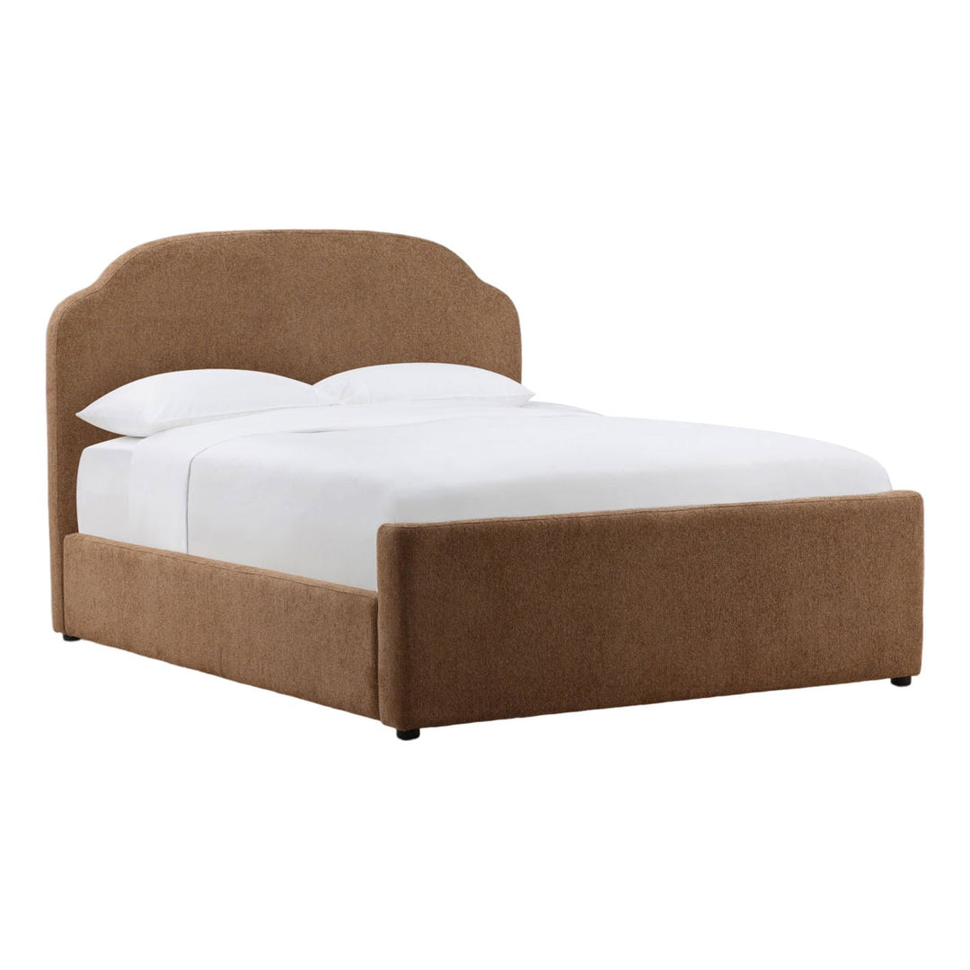 Galen Brown Chenille Bed, three-quarter studio view