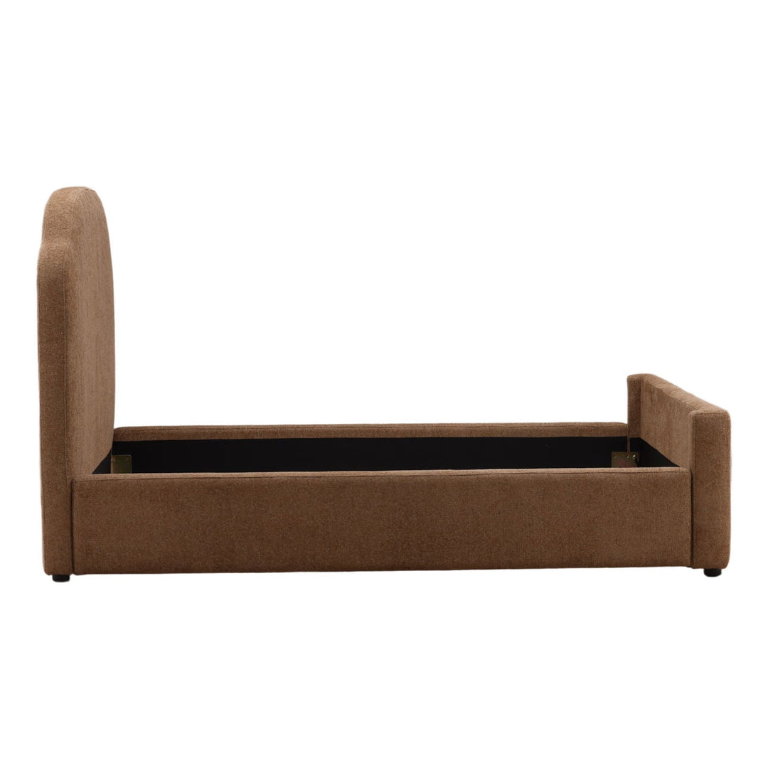 Galen Brown Chenille Bed, profile view