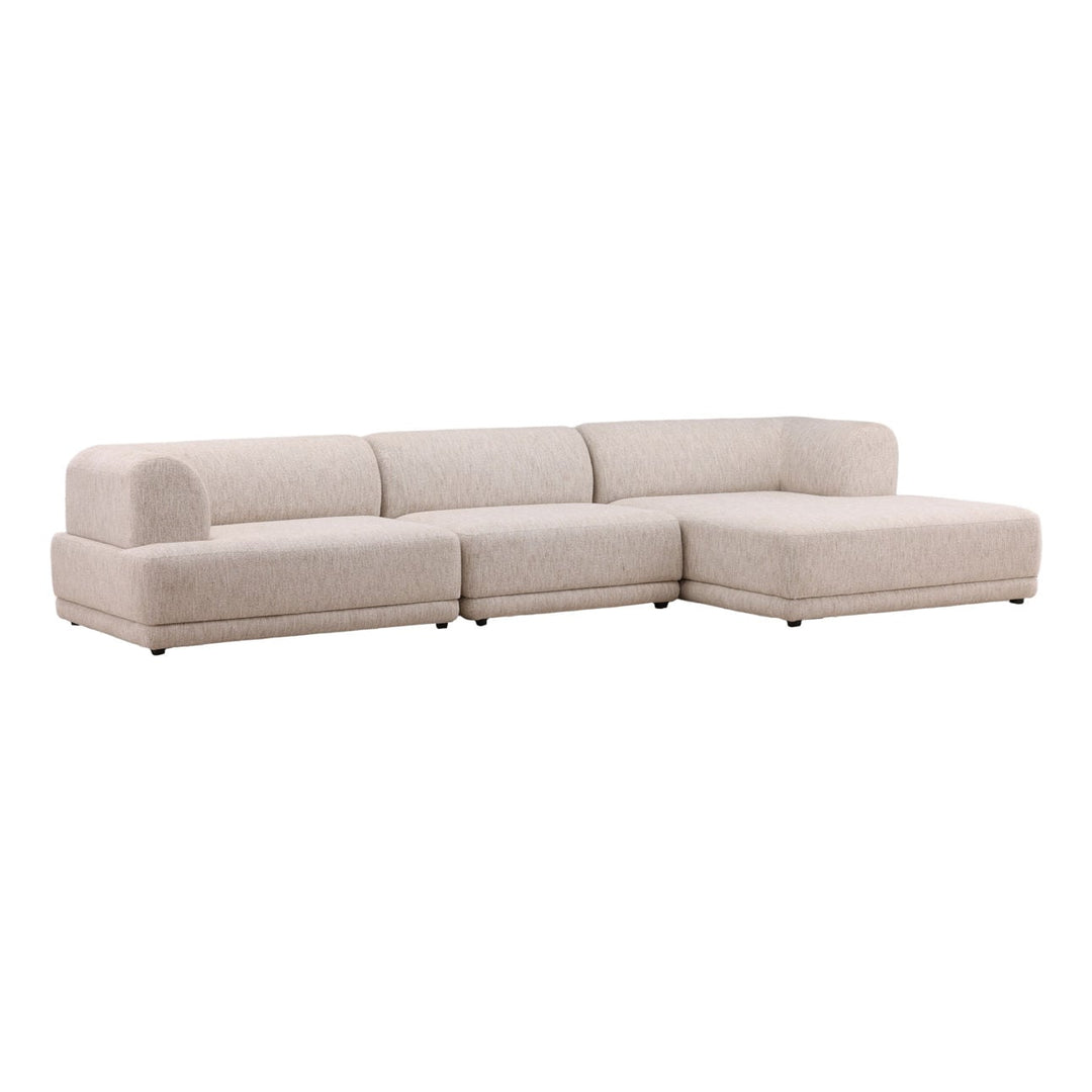 Harwell Sand Chaise Sectional, three-quarter studio view